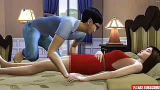 Asian stepdad having it away stepdaughter after reappearing home from a party